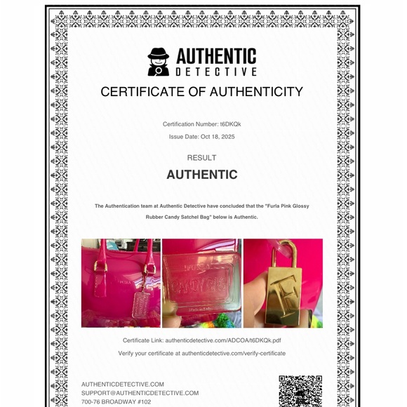 AUTHENTIC Used Furla Vibrant Pink Candy Boston Bag - Picture 9 of 9